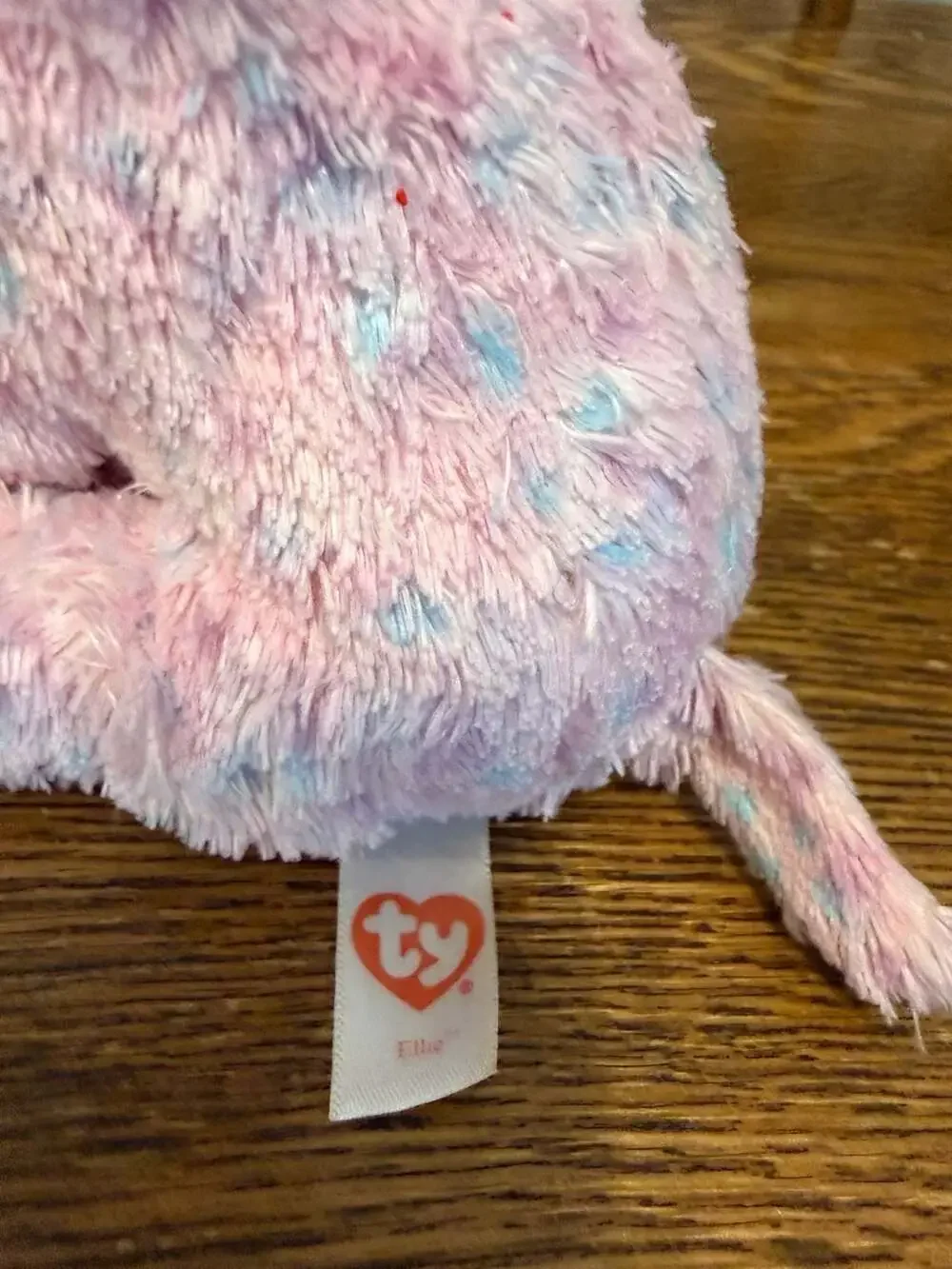 Ty Beanie Boo Ellie Elephant Pink Blue Spotted Plush Stuffed Animal